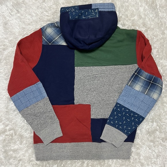 Polo Ralph Lauren Country Patchwork USA Flag Hoodie American Sportsman Sz Small - Picture 2 of 11